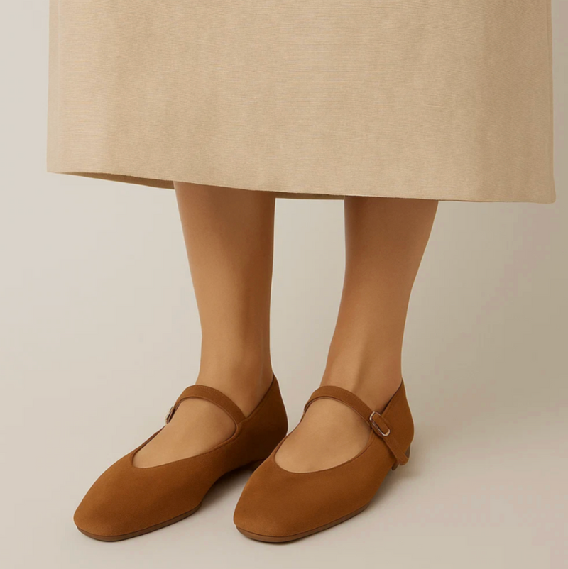 Suede Mary Jane Flats